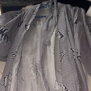 Stylish Black and White Kimono